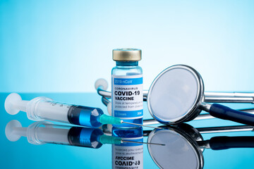 Coronavirus vaccine with medical health care concept