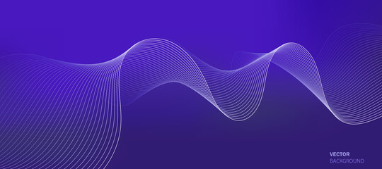 Business background lines wave abstract stripe design. Gradient background, purple mesh abstract, vector blurred soft blend color gradation.	
