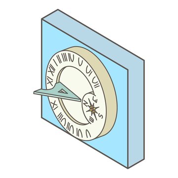 Sundial icon. Isometric illustration of sundial vector icon for web