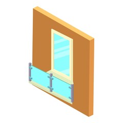 Transparent balcony icon. Isometric illustration of transparent balcony vector icon for web