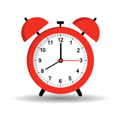 red alarm clock isolated
