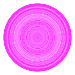 Creative pink points round symbol. Abstract symmetrical logo. Mosaic pink beautiful beads. Circle dots modern pixel floral art icon. Pattern ornament decorative wheel illustration eps10.