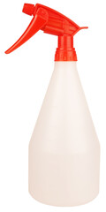 White red plastic sprayer bottle pump spray isolated on white background