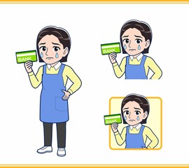 エプロンをしたお母さんのイラスト