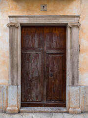 old wooden door in Felanitx, majorca
