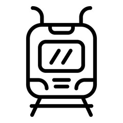 Metro train icon. Outline metro train vector icon for web design isolated on white background