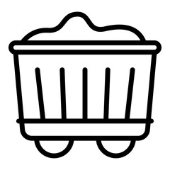 Train wagon icon. Outline train wagon vector icon for web design isolated on white background