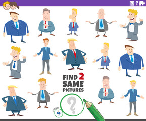 find two same men or businessmen characters educational game