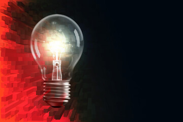 3d illustration bulb future technology, innovation background, creative idea concept 
