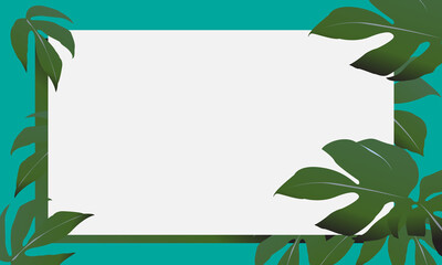 Dark green background frame graphic filodendron © sakda