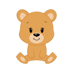 Cute cartoon bear. Vector illustration.