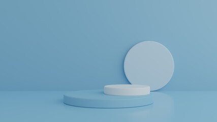 podium and minimal blue wall scene, podium minimal abstract background