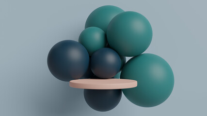 Abstract scene geometry shape podium rendering