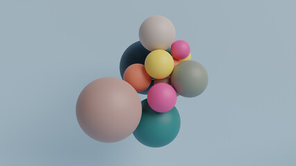 Ball colorful shape rendering. Abstract background 3d rendering