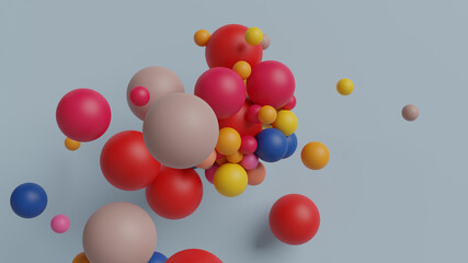 Ball colorful shape rendering. Abstract background 3d rendering