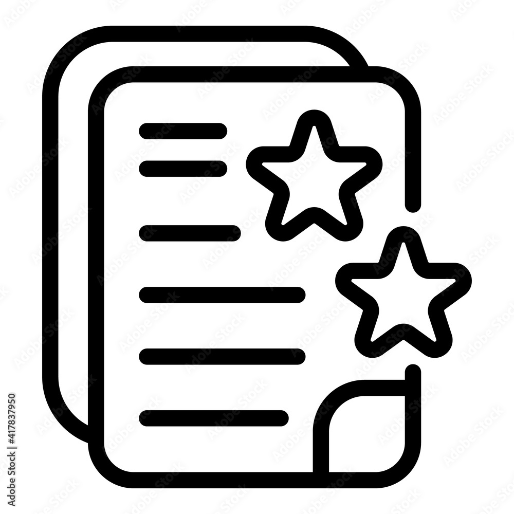 Fototapete Favourite files icon. Outline favourite files vector icon for web design isolated on white background