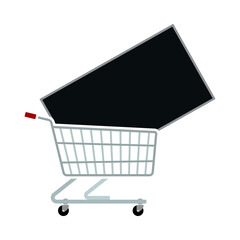 Shopping Cart With TV Icon