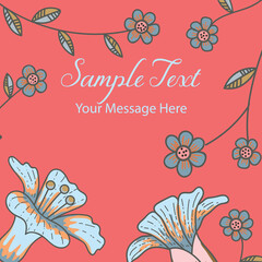Bright Floral Vector Card Background