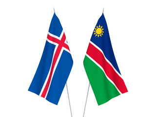 Iceland and Republic of Namibia flags