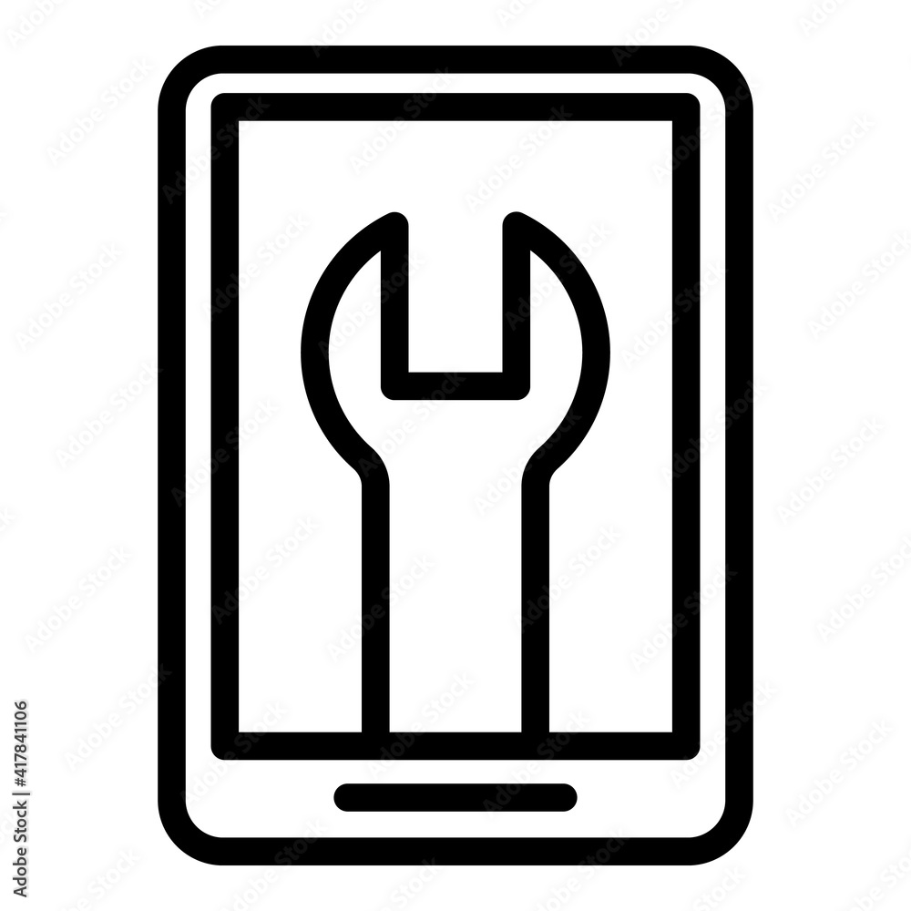 Poster device settings icon. outline device settings vector icon for web design isolated on white backgroun