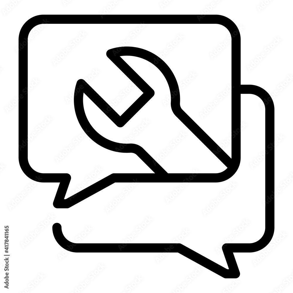 Poster chat setting help icon. outline chat setting help vector icon for web design isolated on white backg