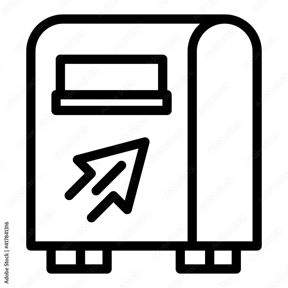 Poster mail box icon. outline mail box vector icon for web design isolated on white background