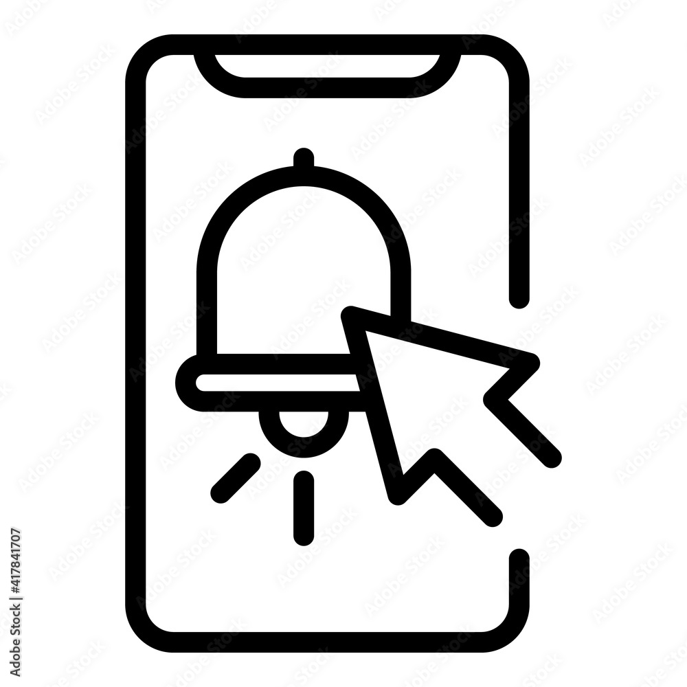 Poster click notification icon. outline click notification vector icon for web design isolated on white bac