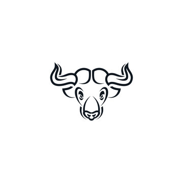 Bull head logo design vector icon 