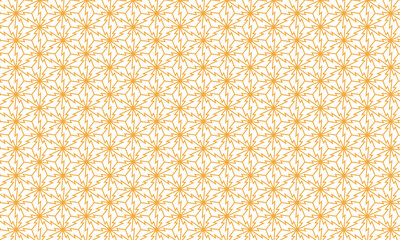 和柄素材　松皮麻の葉　シームレスパターン　黄色