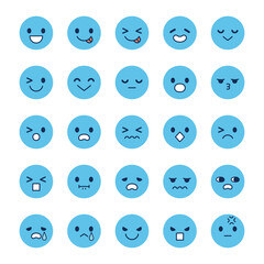 顔　丸　アイコン　青　01