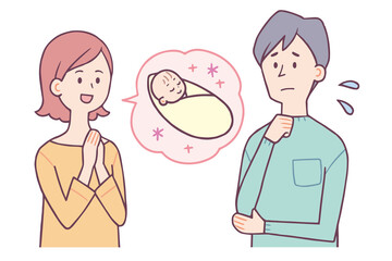 赤ちゃん　相談する女性と男性