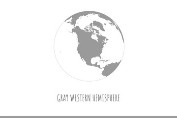 gray world western hemisphere vector map detailed accurate illustration isolated
