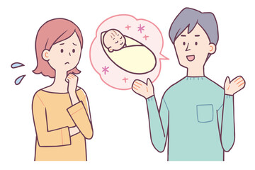 赤ちゃん　相談する女性と男性