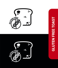 Vector image, icon of a gluten-free bread toast.