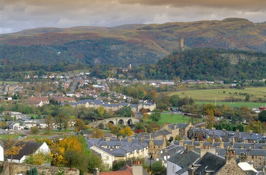 View over city, Stirling, Scotland, UK, Europe