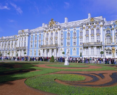 Baroque St. Catherine Palace, Pushkin, near St. Petersburg, Russia, Europe