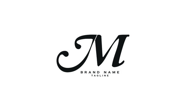 JM, MJ, Abstract initial monogram letter alphabet logo design