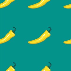 Seamless pattern with the image of peppers. Bright funny illustration. Design for paper, textile and decor.