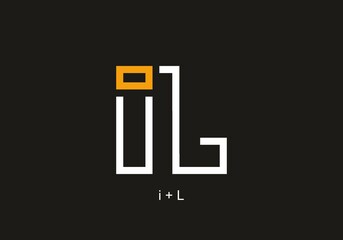 White orange of merger iL initial letter text