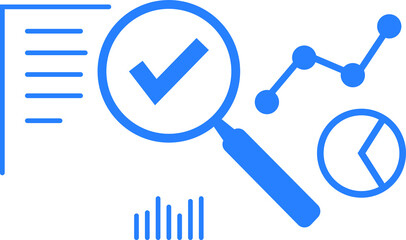 legal compliance or audit assess icon. flat thin stroke trend analitics or assesment logotype graphic design isolated on white. concept of search focus in statement and examine or performance success