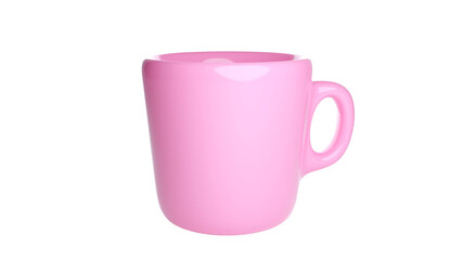 pink cup isolated on white background.3d rendering