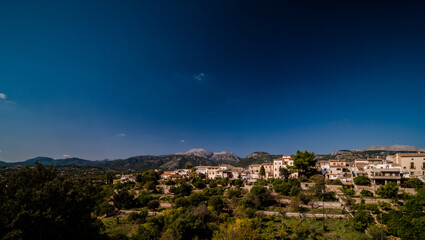 Fototapeta na wymiar panorama of Campanet, village in majorca, balearics,spain