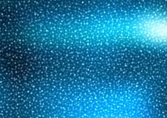 Blue glitter cover glass half transparent background. Winter holidays textured illustration.