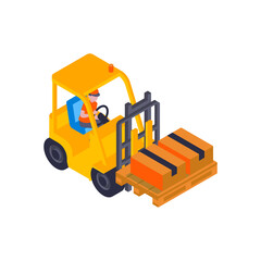 Forklift With Parcels Composition