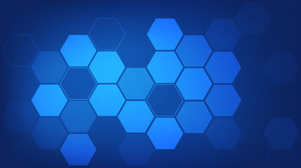 Obraz na płótnie Canvas Abstract hexagon blue background. Digital technology concept. Vector illustration