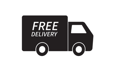 Free delivery truck icon. Fast shipping. Design for website and mobile apps. Vector illustration.