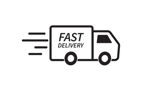 Fast delivery truck icon. Fast shipping. Design for website and mobile apps. Vector illustration.