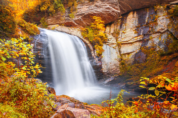 Looking Glass Falls in Pisgah National Forest, North Carolina, USA