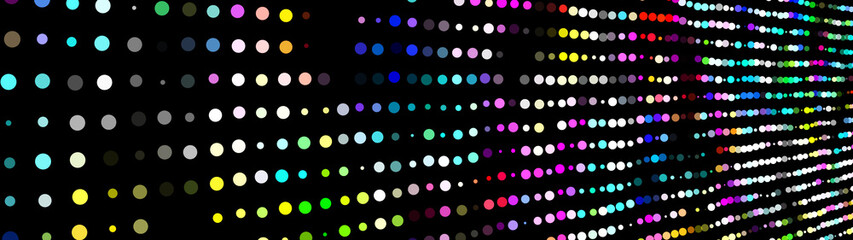 Gradient halftone horizontal illustrations. Digital image. Retro pattern with circles, dots, design element for wallpapers, backgrounds. 3D rendering