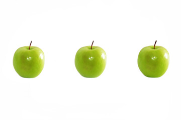 natural green fruit apple on white background